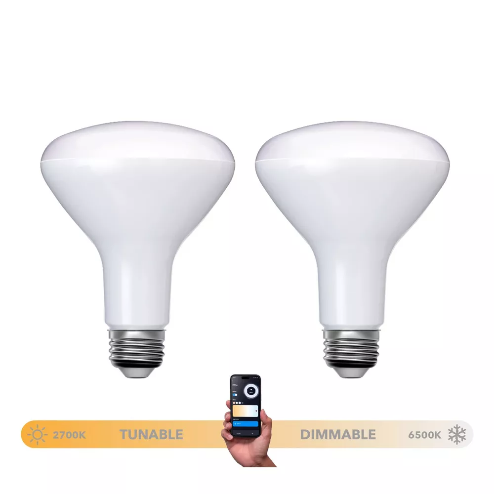 24 Pack BR30 Wi-Fi Smart Flood LED Bulbs, E26 Base, Dimmable Soft White Light