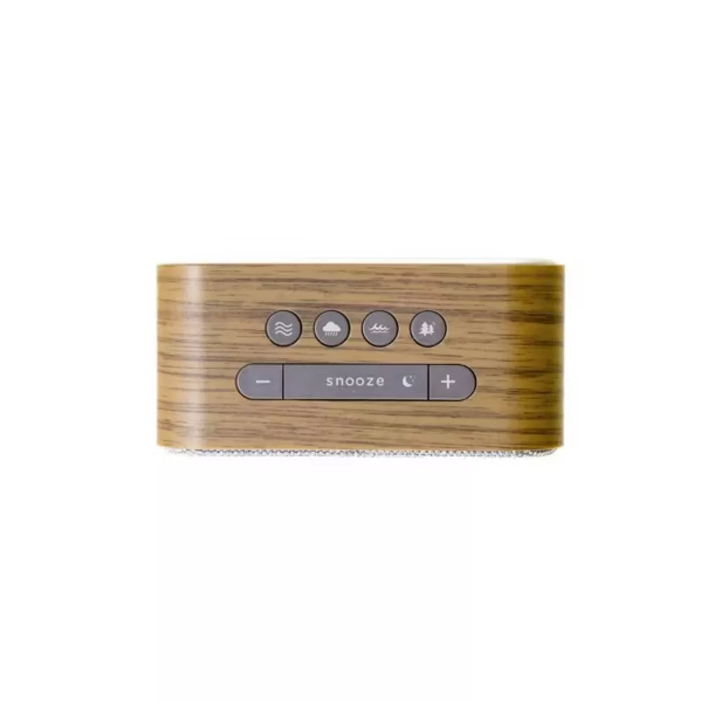 Wood Grain Frame Fabric Digital Alarm Clock With Sleep Sound Machine