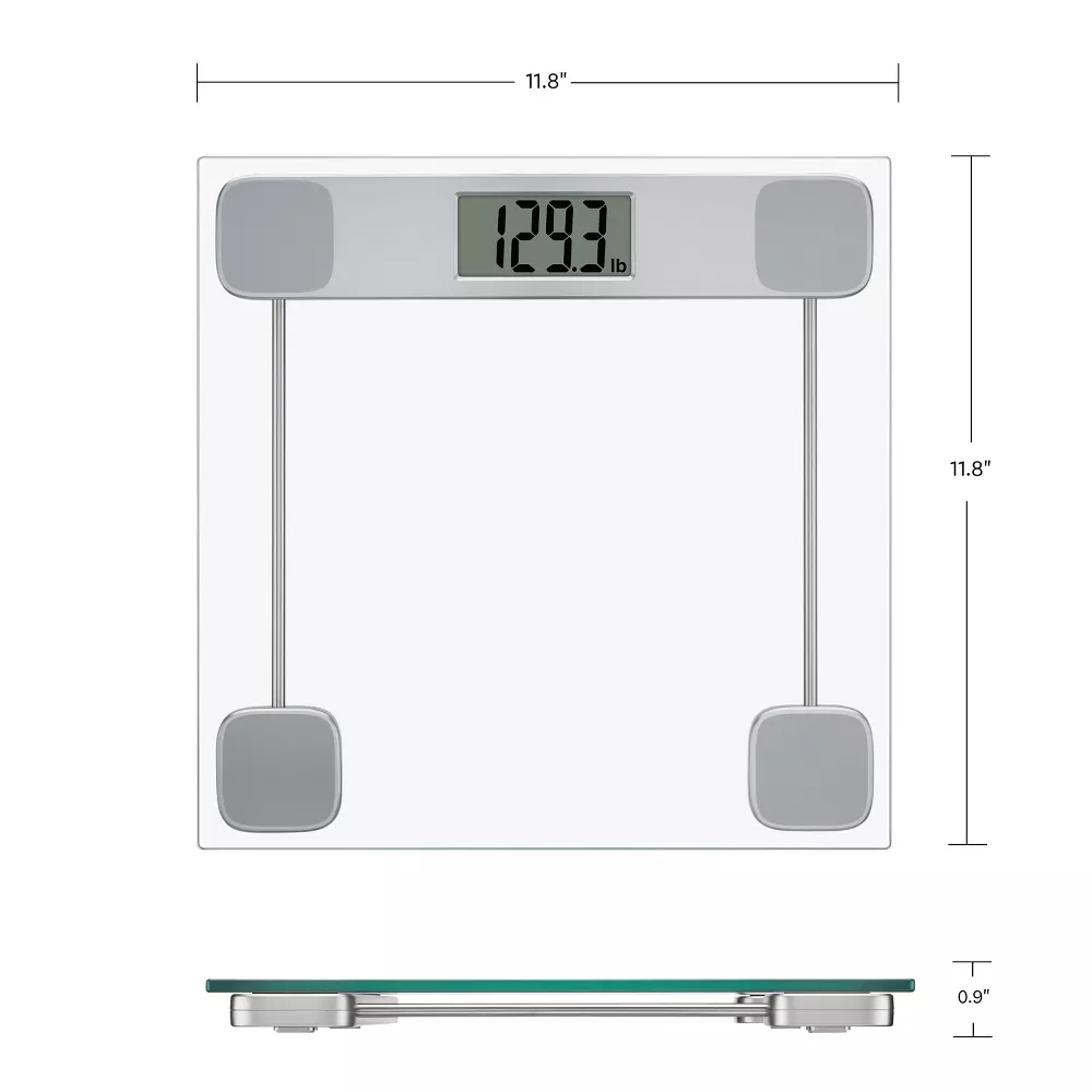 Slim Clear Tempered Glass Digital Bathroom Weight Scale